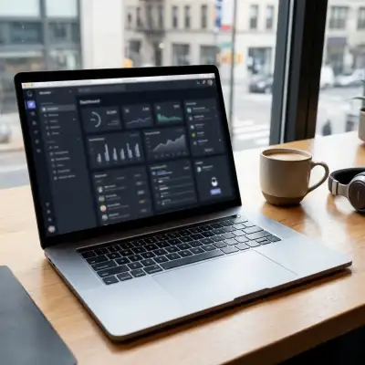 Laptop sviluppatore con codice e interfaccia workflow