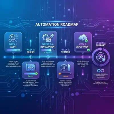 Timeline progetto stile Gantt con 4 settimane di hitos
