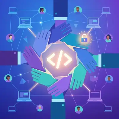 Entwickler-Community arbeitet zusammen um ein Open-Source-Code-Symbol mit Netzwerk verbundener Computer